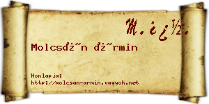 Molcsán Ármin névjegykártya